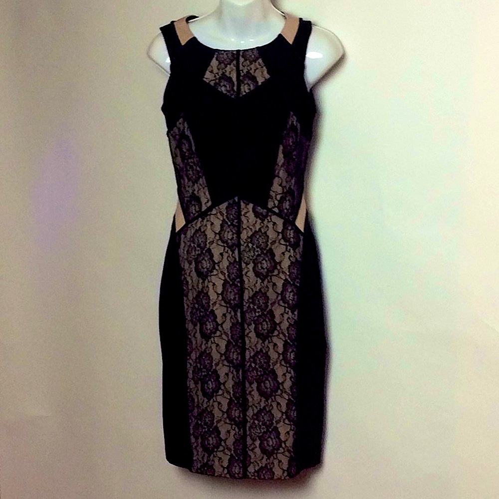Maeve asymmetrical dress with lace accents size 0